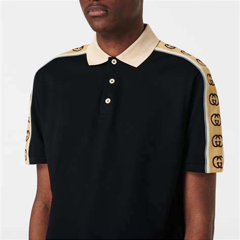 mens black gucci polo shirt|Gucci polo shirt cheap.